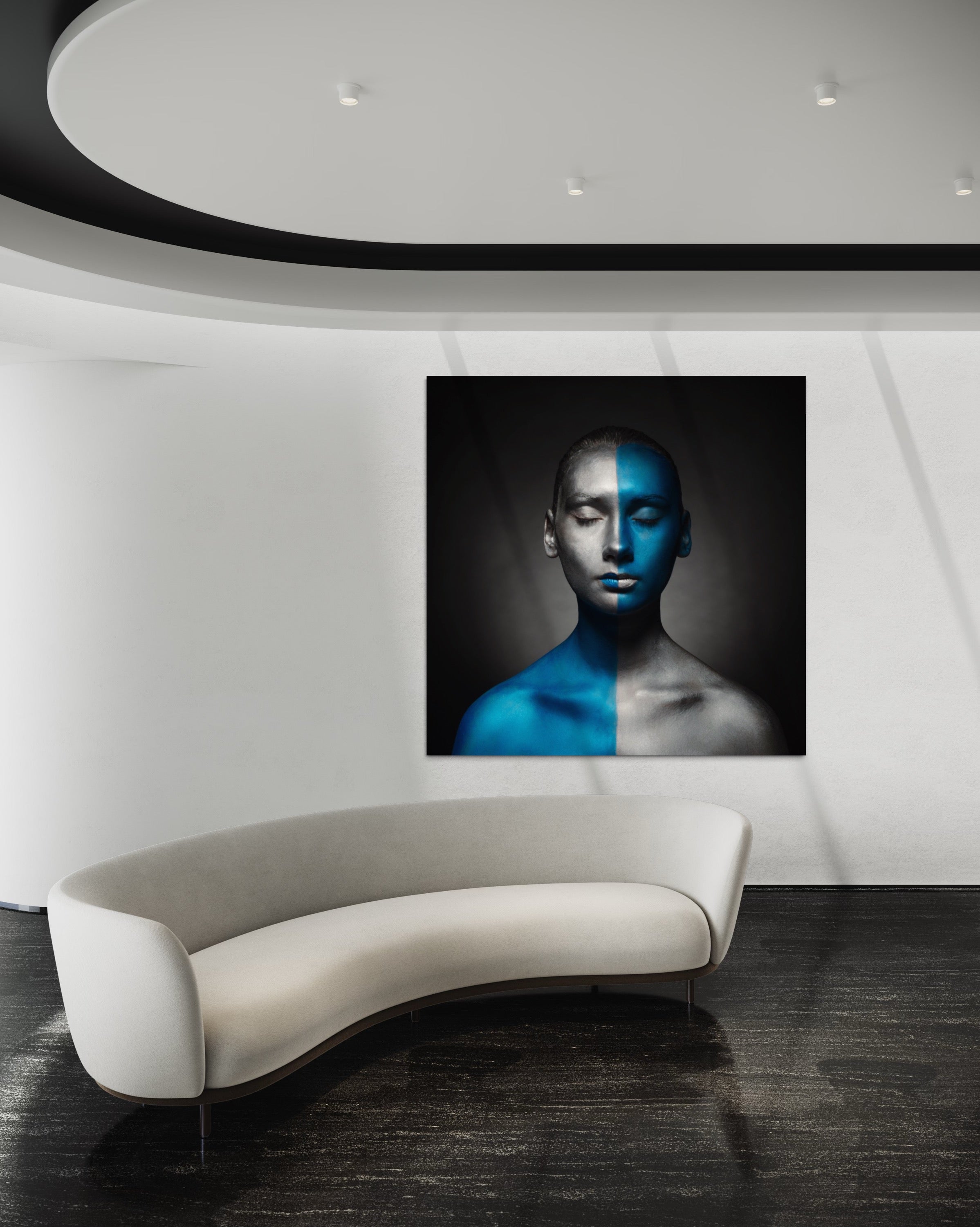 Black n' blue Portrait - Alu Dibond