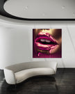 Pink Lips metallic - Alu Dibond
