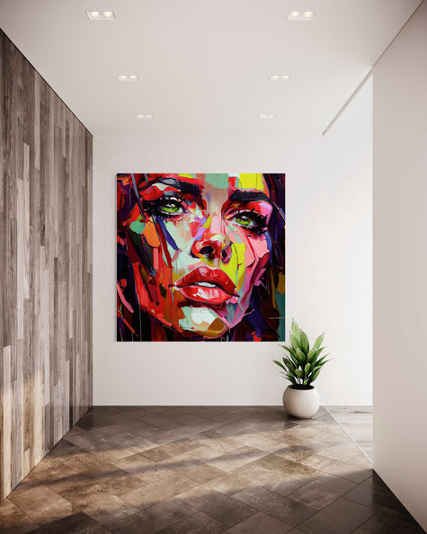 Abstrakt Neon Woman - Acrylglas