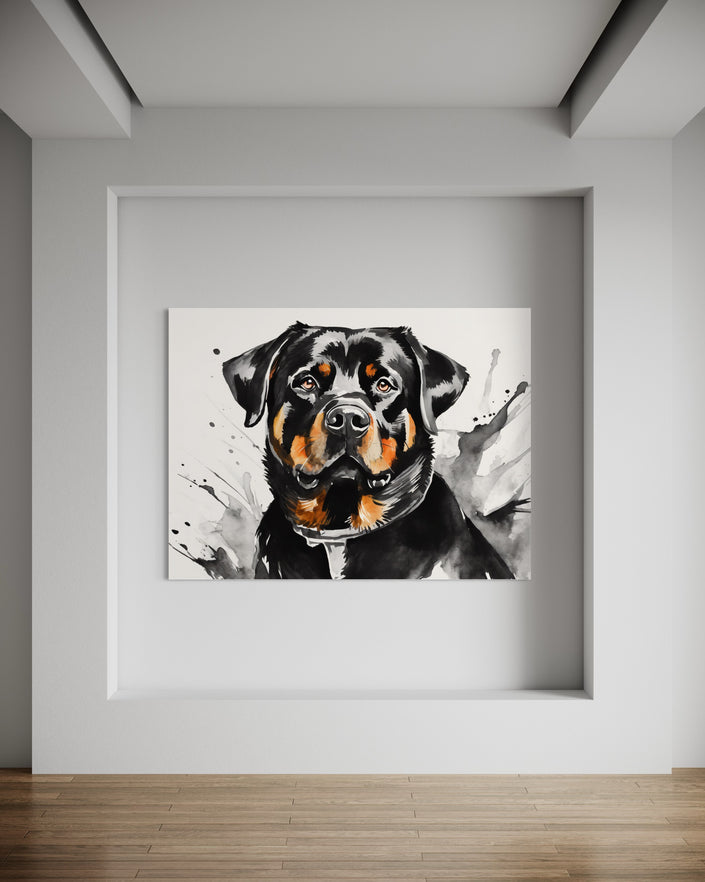 Vivid Rottweiler painting - Leinwand